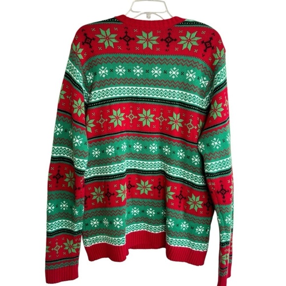 Celebrate Together Mens Ugly Cow Christmas Sweater Drink Pocket Size XXL Holiday - Picture 4 of 14